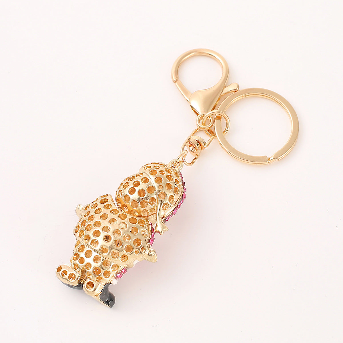 Wholesale Christmas Santa Claus Alloy Diamond Keychain